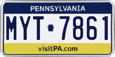 PA license plate MYT7861