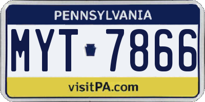 PA license plate MYT7866