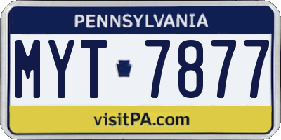 PA license plate MYT7877