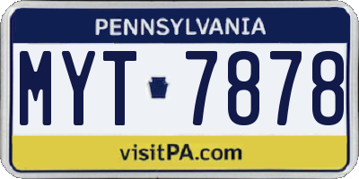 PA license plate MYT7878