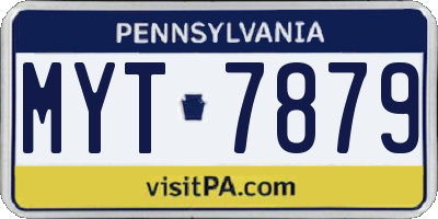 PA license plate MYT7879