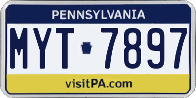 PA license plate MYT7897