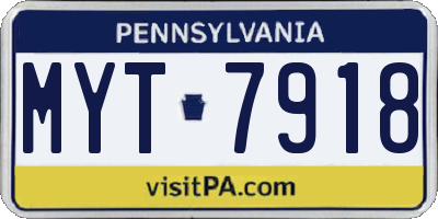 PA license plate MYT7918