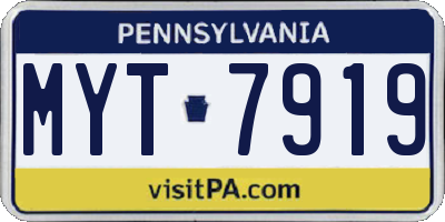 PA license plate MYT7919