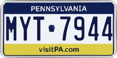 PA license plate MYT7944