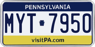 PA license plate MYT7950