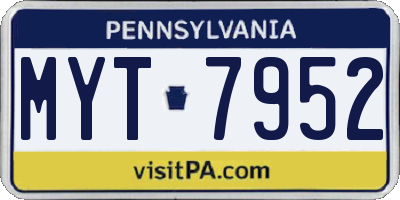 PA license plate MYT7952