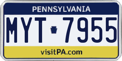 PA license plate MYT7955