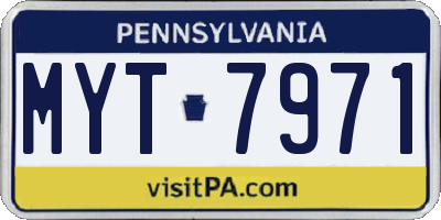 PA license plate MYT7971