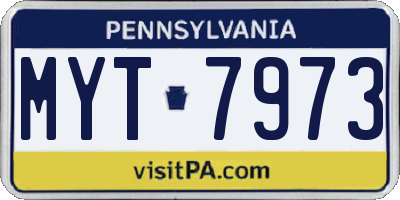 PA license plate MYT7973