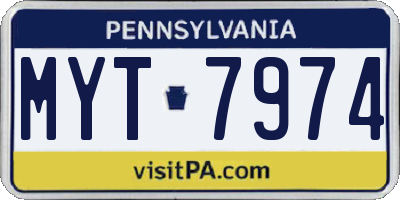 PA license plate MYT7974