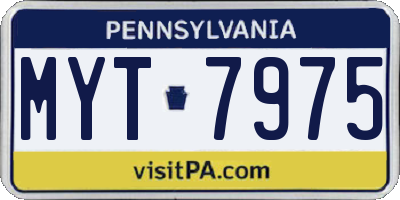 PA license plate MYT7975