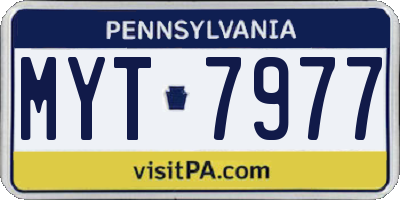 PA license plate MYT7977