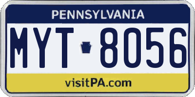 PA license plate MYT8056