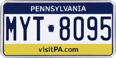 PA license plate MYT8095