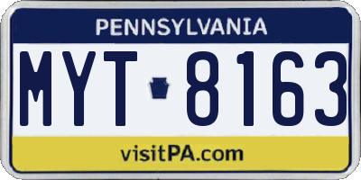 PA license plate MYT8163