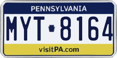 PA license plate MYT8164
