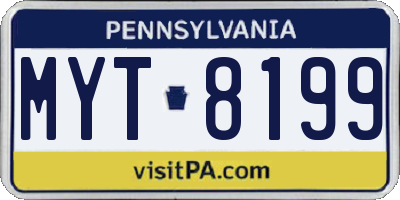 PA license plate MYT8199