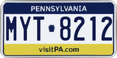 PA license plate MYT8212
