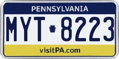 PA license plate MYT8223