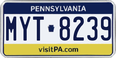PA license plate MYT8239