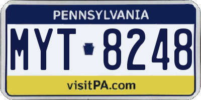 PA license plate MYT8248