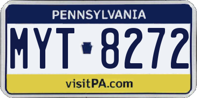 PA license plate MYT8272