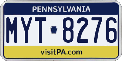 PA license plate MYT8276