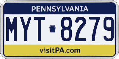PA license plate MYT8279