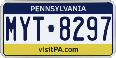 PA license plate MYT8297