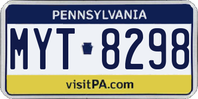 PA license plate MYT8298