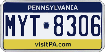 PA license plate MYT8306