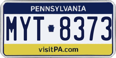 PA license plate MYT8373