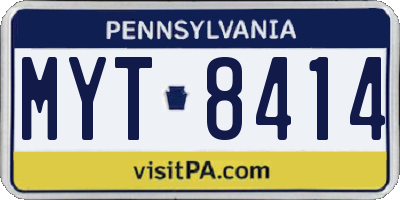 PA license plate MYT8414