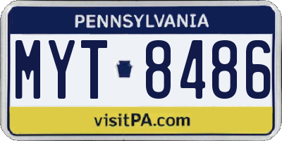PA license plate MYT8486
