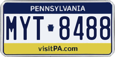 PA license plate MYT8488
