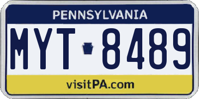 PA license plate MYT8489