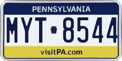 PA license plate MYT8544