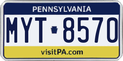 PA license plate MYT8570