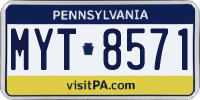 PA license plate MYT8571