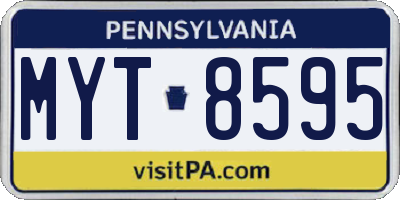 PA license plate MYT8595