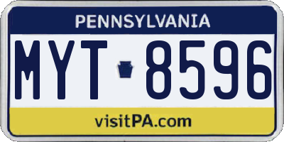 PA license plate MYT8596