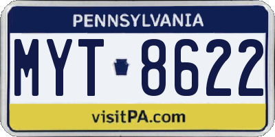 PA license plate MYT8622