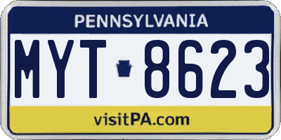 PA license plate MYT8623