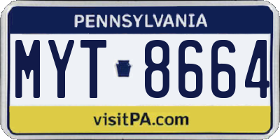 PA license plate MYT8664