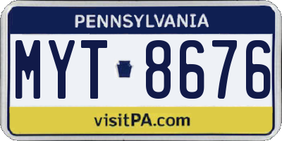 PA license plate MYT8676