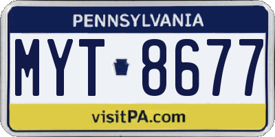 PA license plate MYT8677