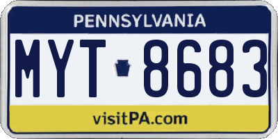 PA license plate MYT8683