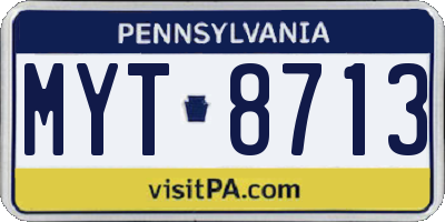 PA license plate MYT8713