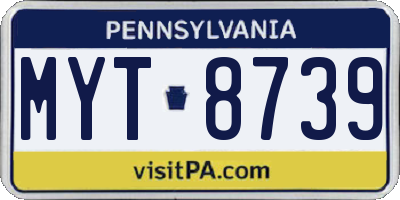 PA license plate MYT8739